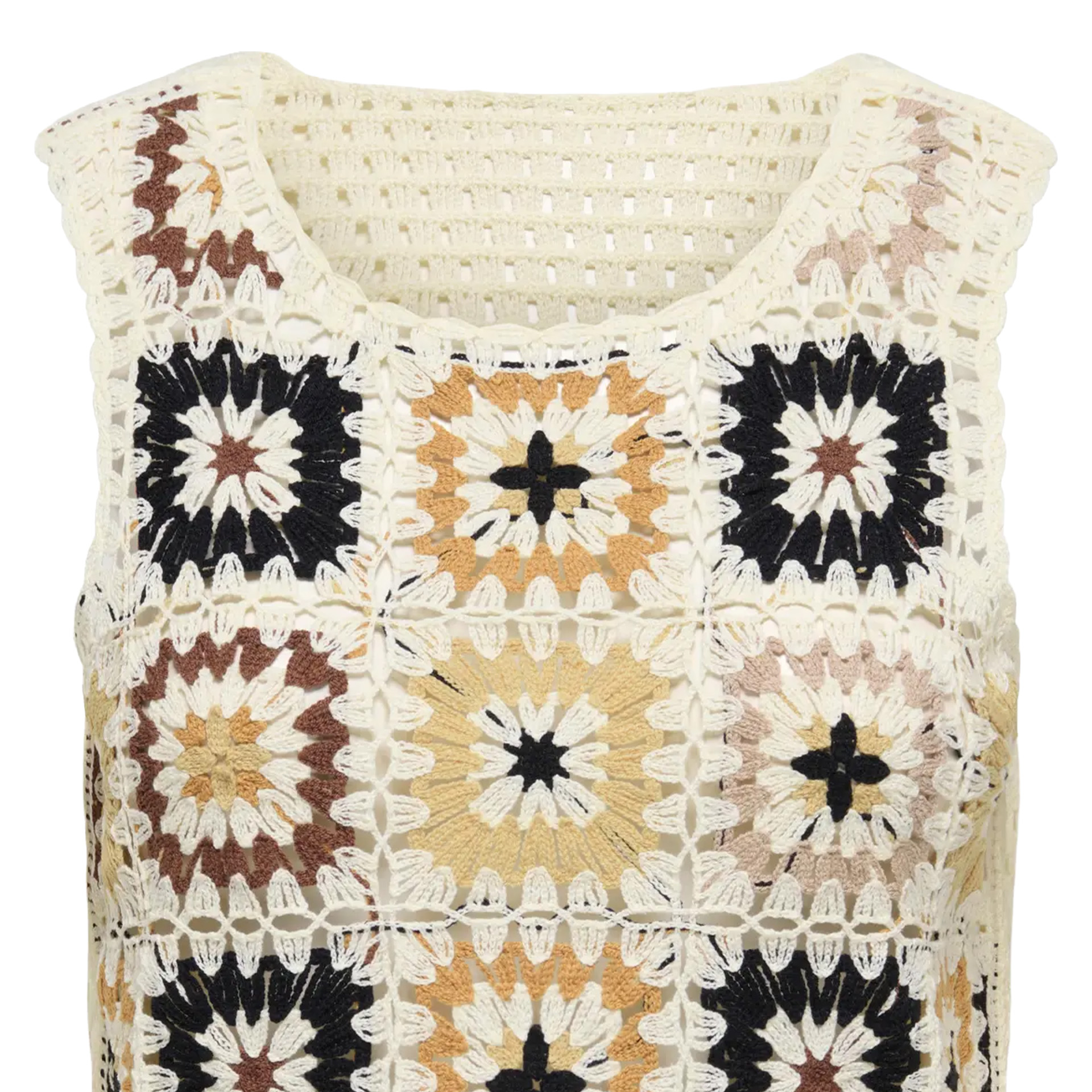 Only Top Bolette Crochet Tank Black Cloud Dancer