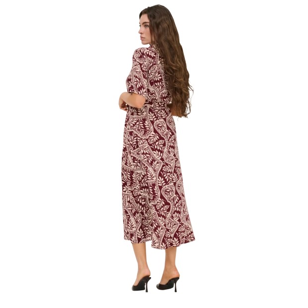 JDY Vestido Starsezen Life Windsor Wine Tapioca Aztec