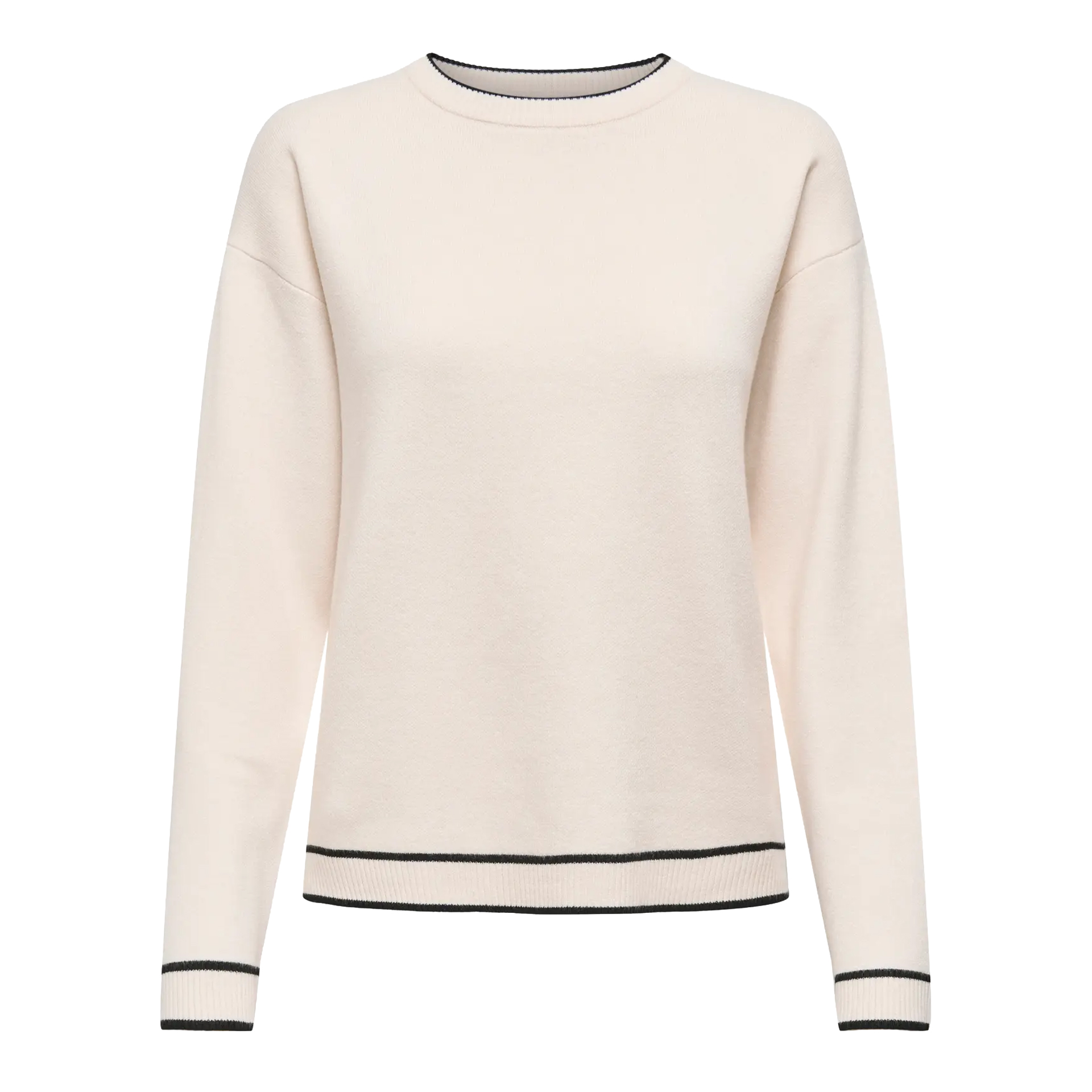JDY Camisola Prime Life On Dropshould Whitecap Gray Black Contrast