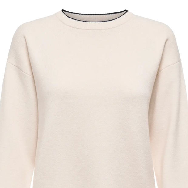 JDY Camisola Prime Life On Dropshould Whitecap Gray Black Contrast