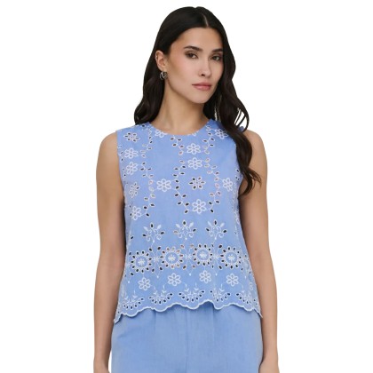 JDY Top Marina Emb. Blue Bonnet Bright White JDY Top Marina Emb. Blue Bonnet Bright White