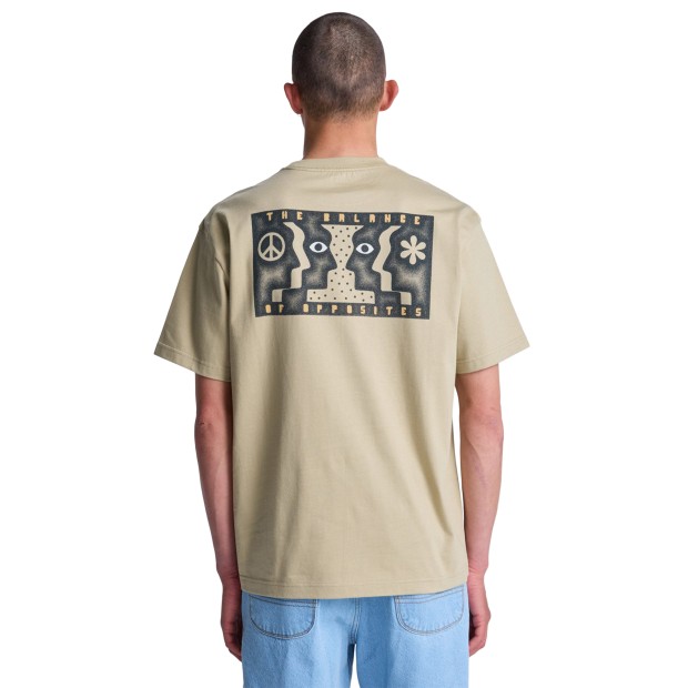 Rvca T-shirt Face To Face Khaki