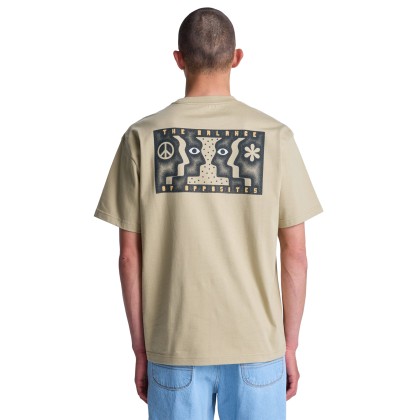 Rvca T-shirt Face To Face Khaki