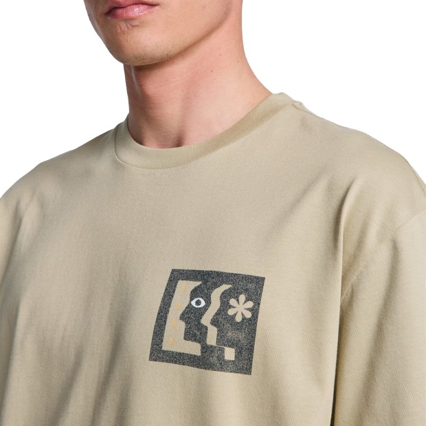 Rvca T-shirt Face To Face Khaki