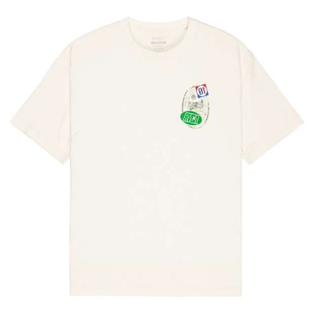 Rvca T-shirt Vacation Tag Antique White