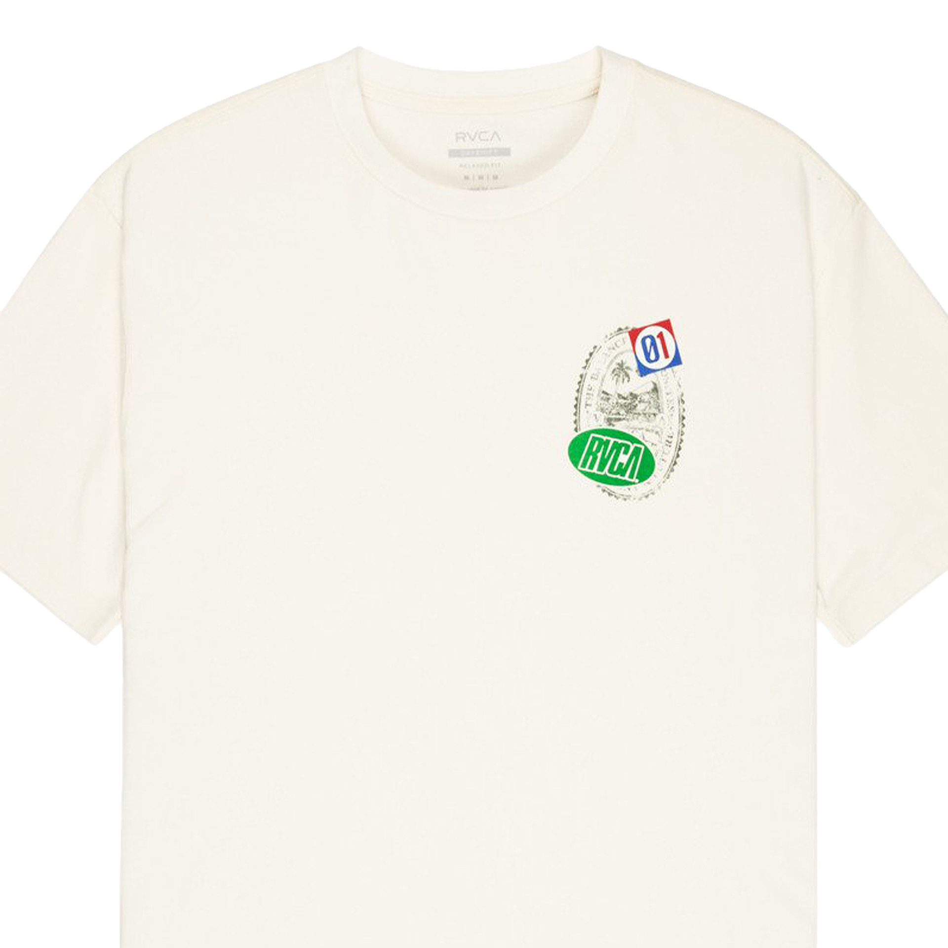 Rvca T-shirt Vacation Tag Antique White