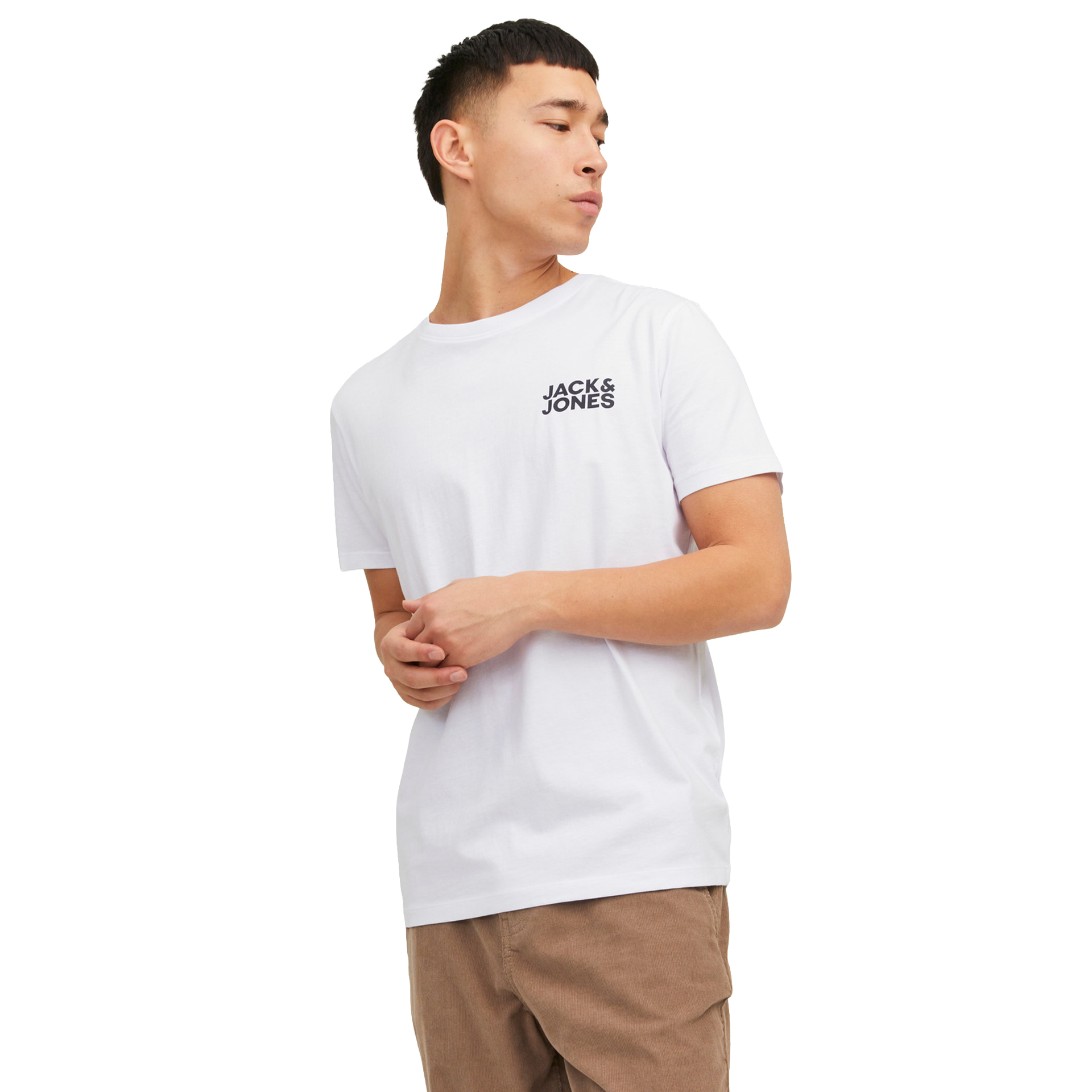 Jack & Jones T-shirt Corp Logo O-neck White Slim/small Print/black