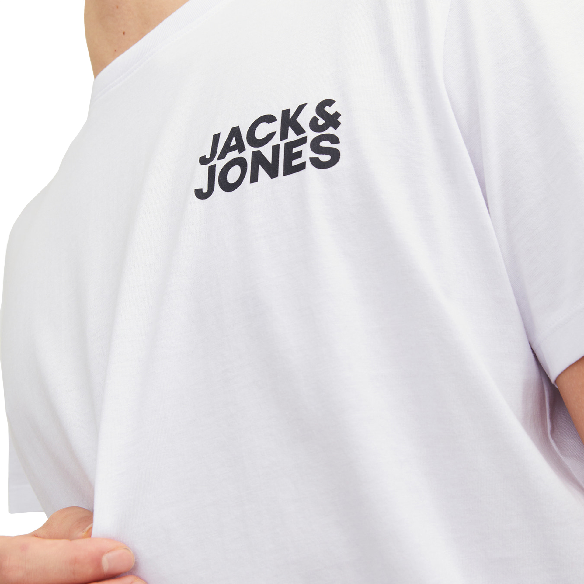 Jack & Jones T-shirt Corp Logo O-neck White Slim/small Print/black