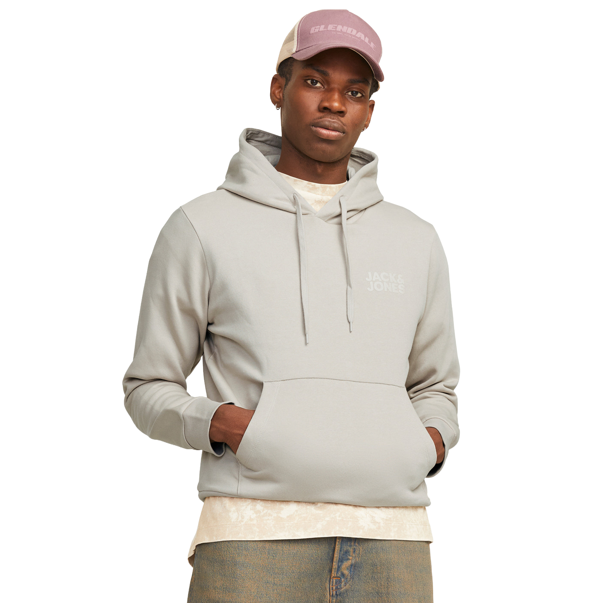 Jack & Jones Sweat Corp Logo Moonbeam Small Print/moonbeam
