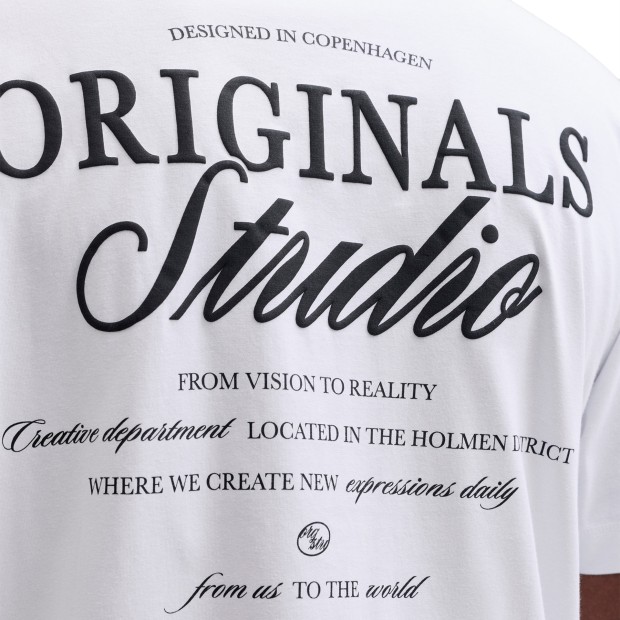 Jack & Jones T-shirt Norrebro Typo Crew Neck Bright White Ss 26