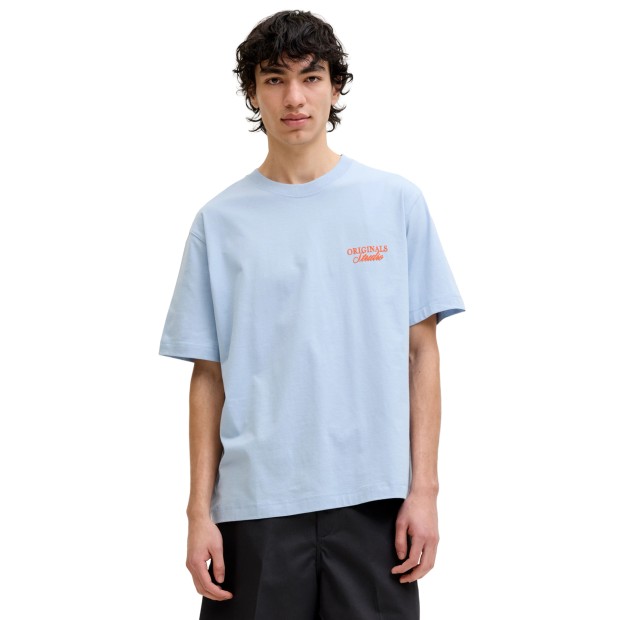 Jack & Jones T-shirt Norrebro Typo Crew Neck Cashmere Blue Ss 26