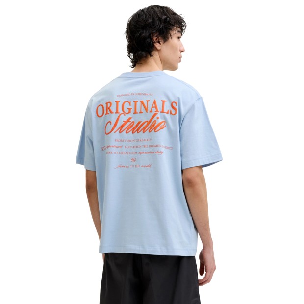 Jack & Jones T-shirt Norrebro Typo Crew Neck Cashmere Blue Ss 26