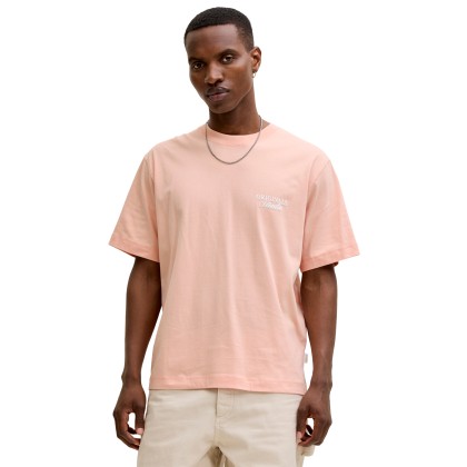 Jack & Jones T-shirt Norrebro Typo Crew Neck Peach Melba Ss 26