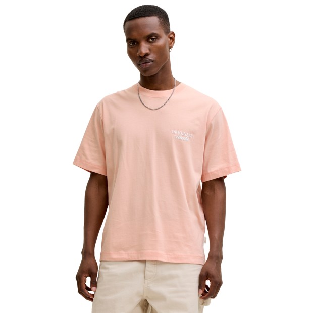 Jack & Jones T-shirt Norrebro Typo Crew Neck Peach Melba Ss 26