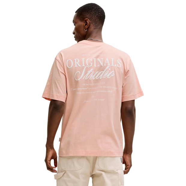 Jack & Jones T-shirt Norrebro Typo Crew Neck Peach Melba Ss 26