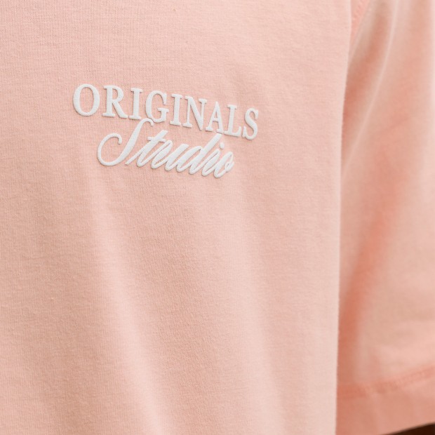 Jack & Jones T-shirt Norrebro Typo Crew Neck Peach Melba Ss 26