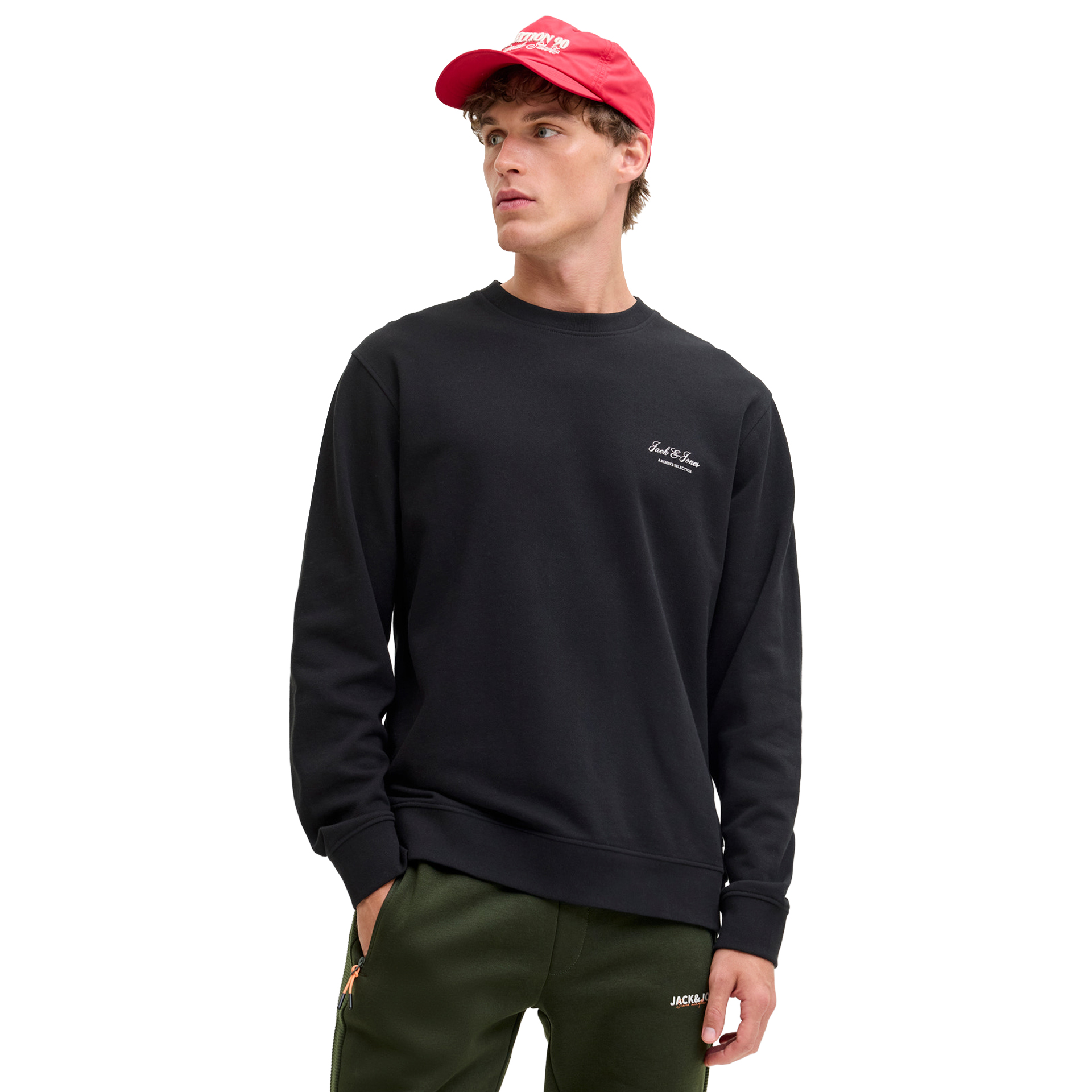 Jack & Jones Sweat Archive Graphic Crew Neck Black
