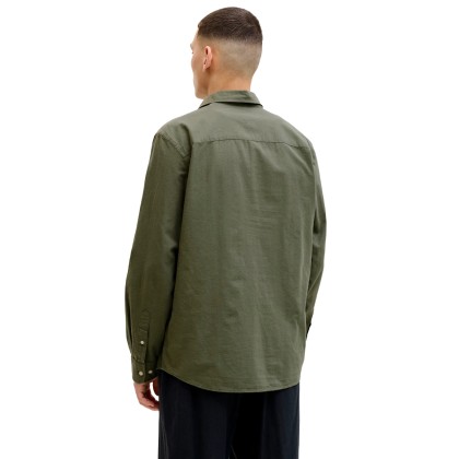 Jack & Jones Camisa Breeze Linen Blend Dusty Olive
