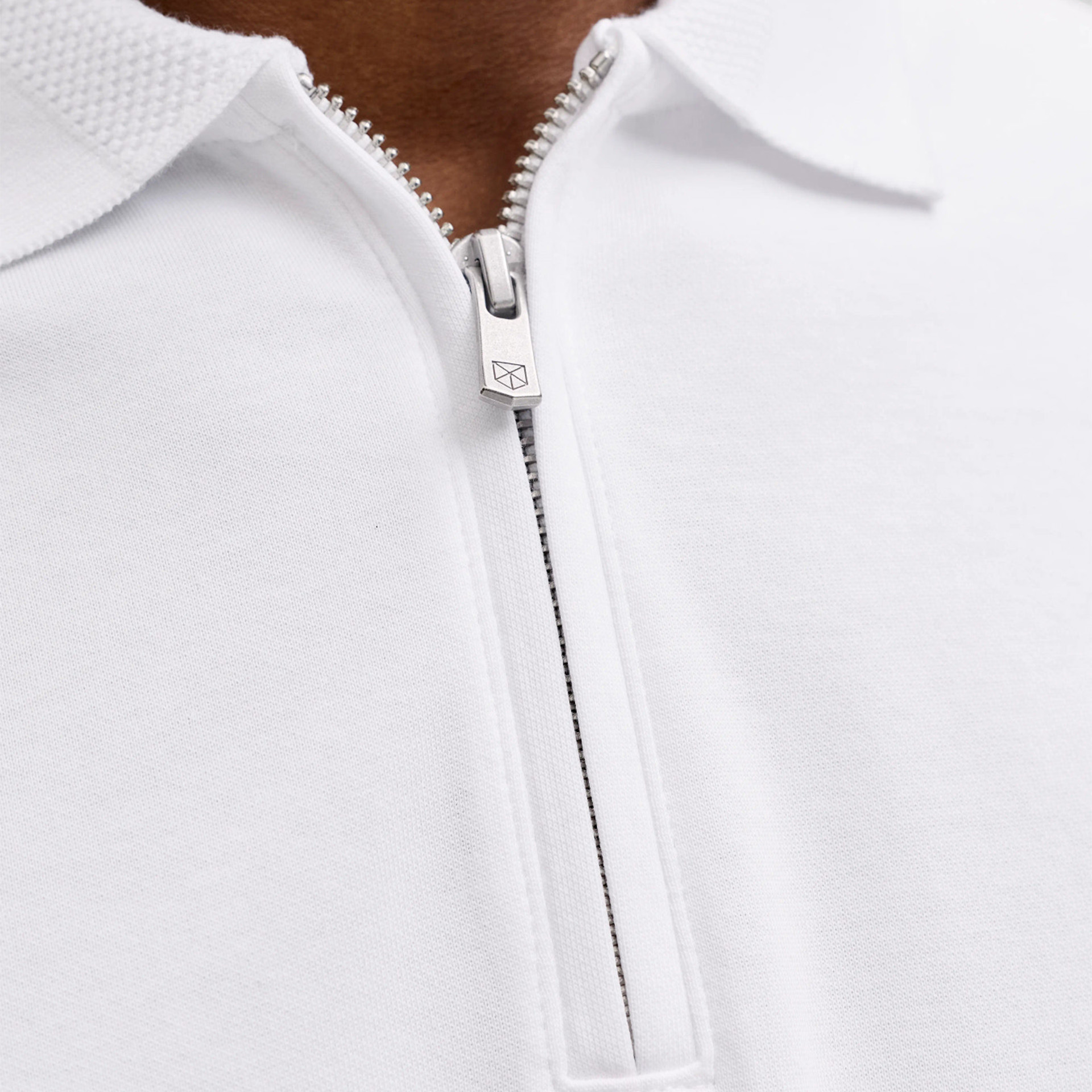 Jack & Jones Polo Blaethan Zip Bright White