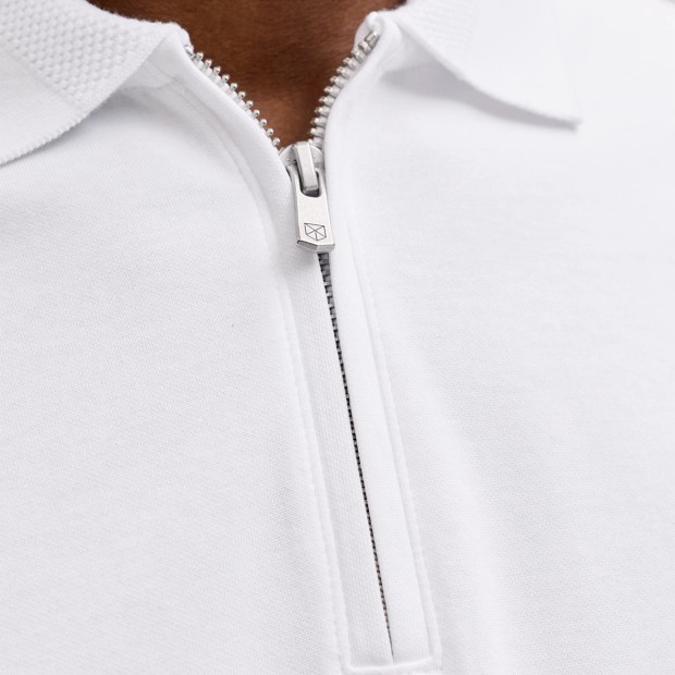 Jack & Jones Polo Blaethan Zip Bright White