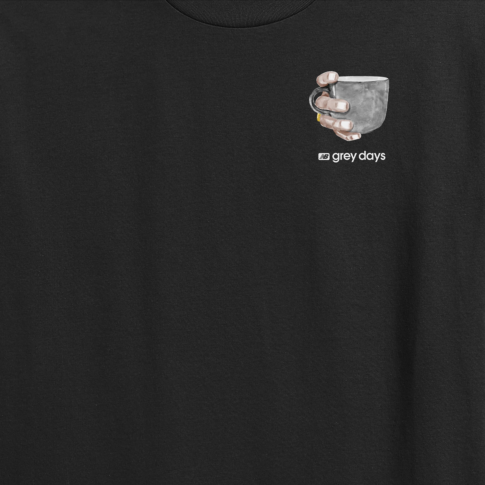 New Balance T-shirt Grey Days Coffee Oversized Black