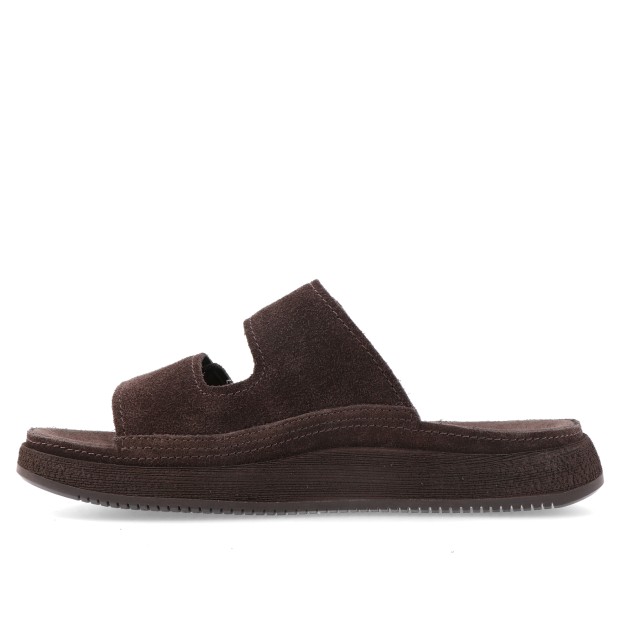 Timberland Casco Cove Slide Sandal Suede Dark Brown