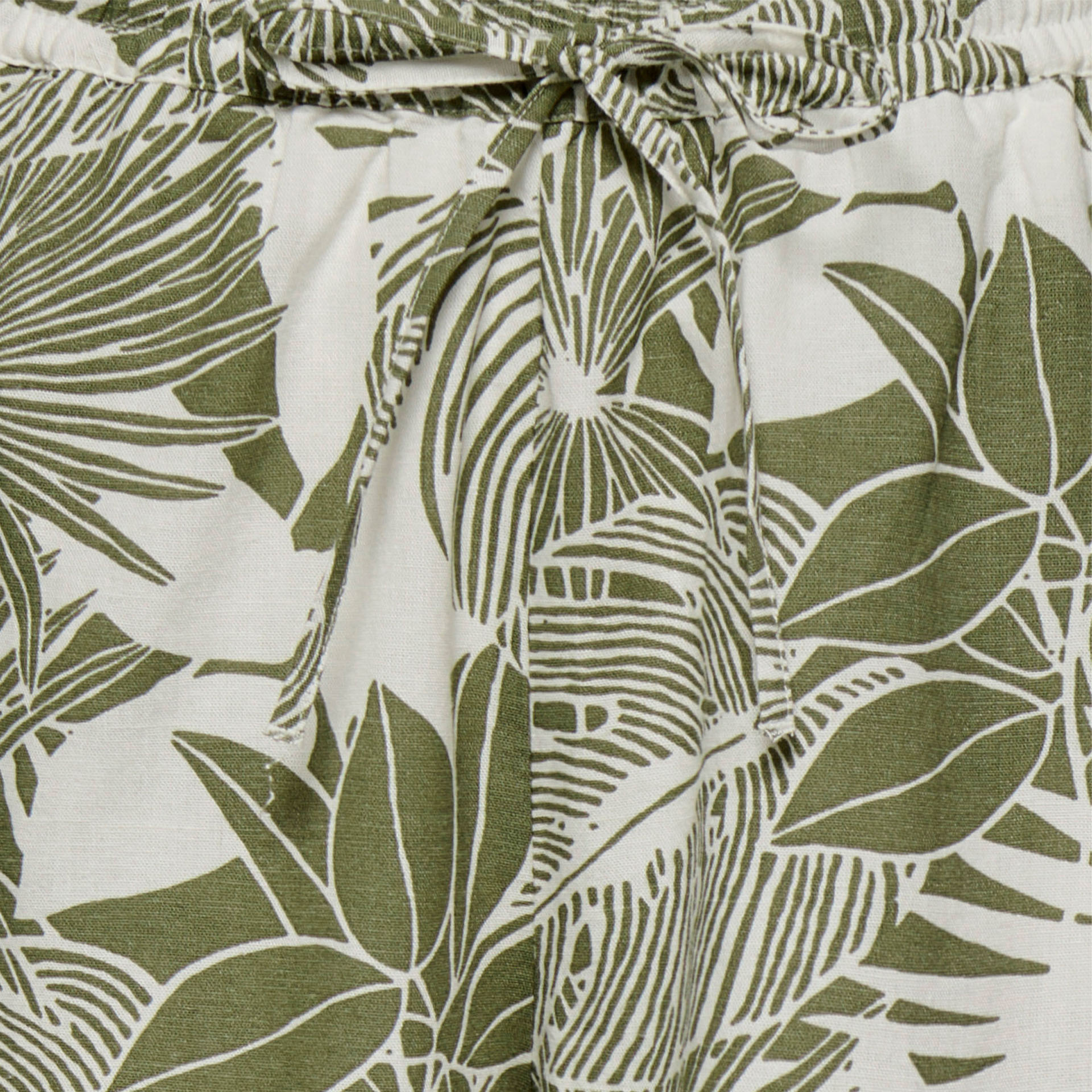 Only Calção Jakiri Linen Cloud Dancer Green Tropical