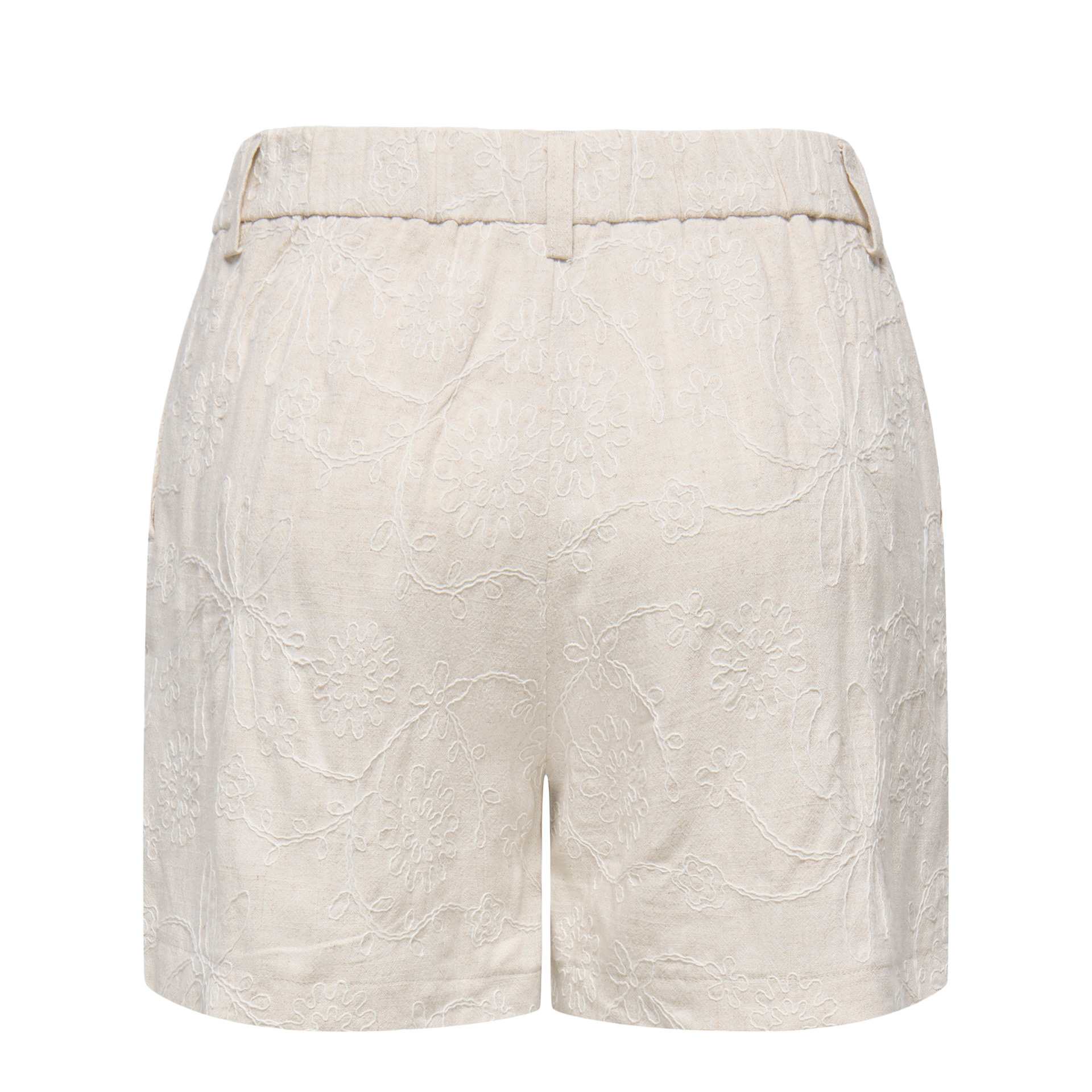 Only Calção Siesta Linen Bl Emb Moonbeam W. Tonal
