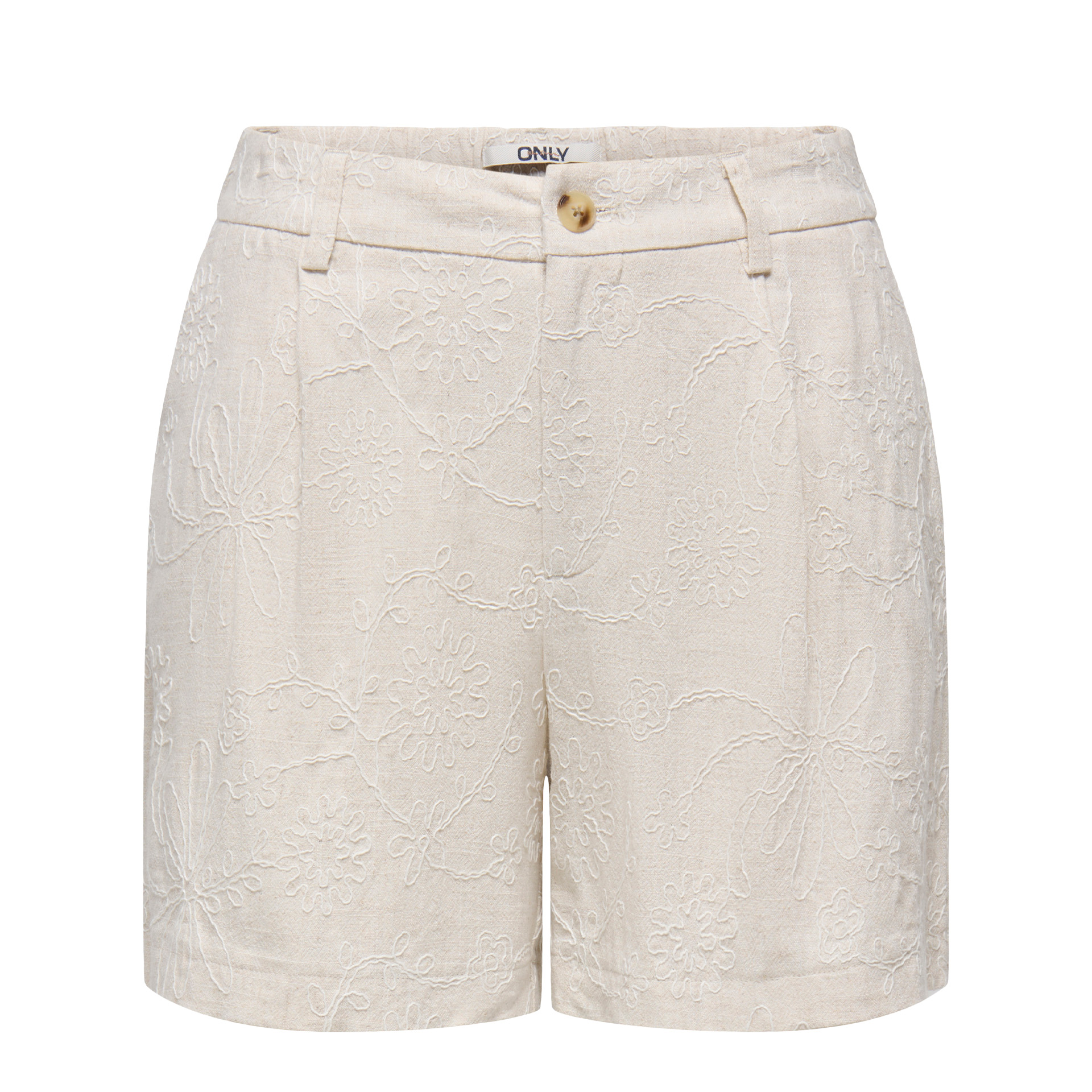 Only Calção Siesta Linen Bl Emb Moonbeam W. Tonal