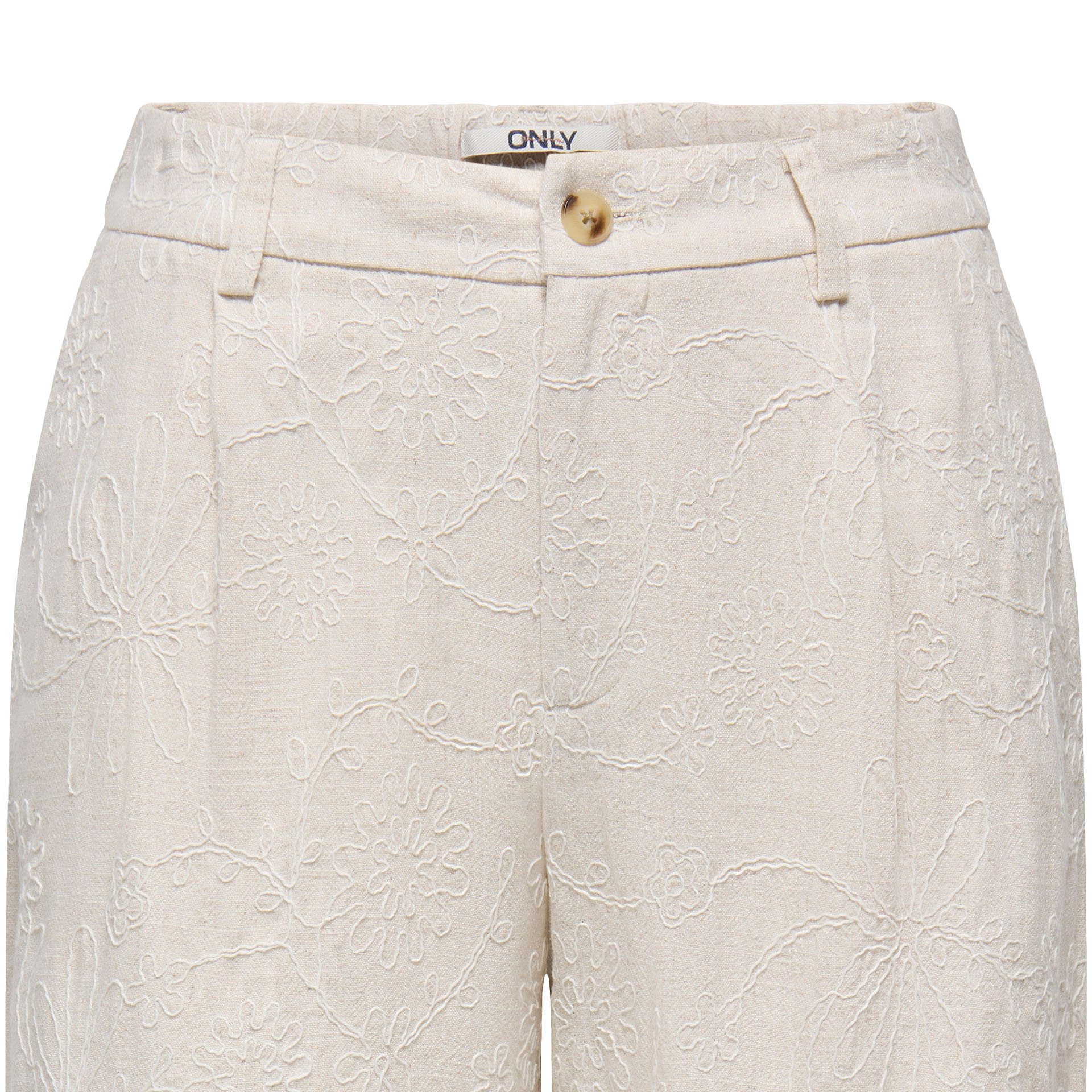 Only Calção Siesta Linen Bl Emb Moonbeam W. Tonal