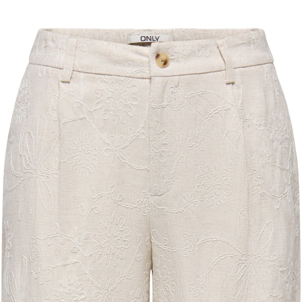 Only Calção Siesta Linen Bl Emb Moonbeam W. Tonal
