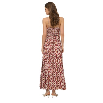 Only Vestido Stacy Mikasi Brick Red Abstract Squares Only Vestido Stacy Mikasi Brick Red Abstract Squares