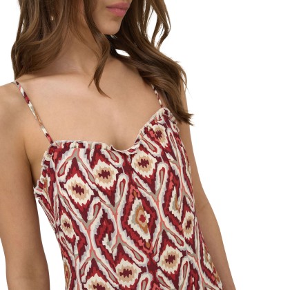 Only Vestido Stacy Mikasi Brick Red Abstract Squares Only Vestido Stacy Mikasi Brick Red Abstract Squares