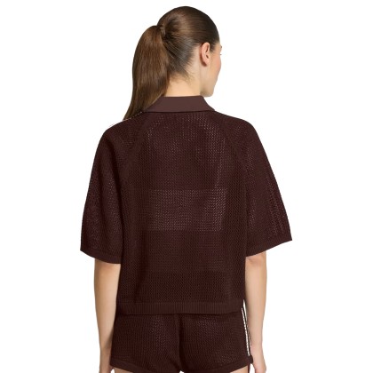 adidas Originals Polo Knitted Crochet Aurora Coffee adidas Originals Polo Knitted Crochet Aurora Coffee