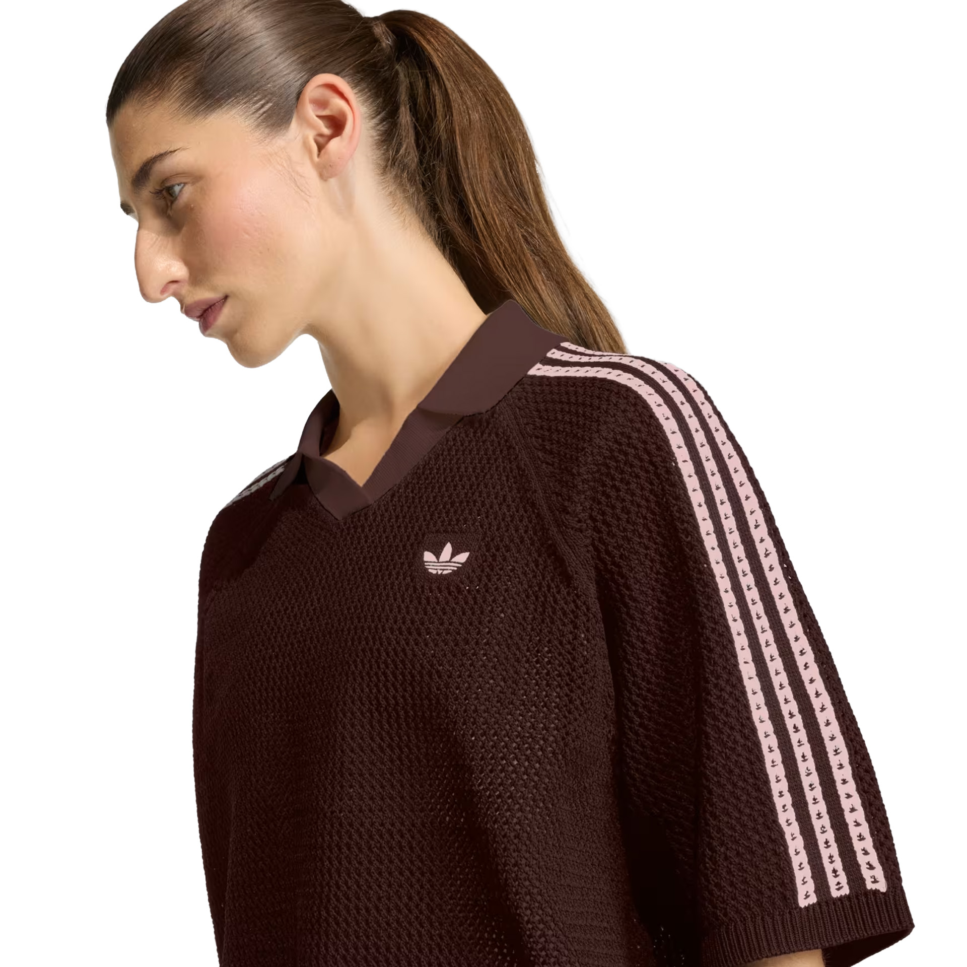 adidas Originals Polo Knitted Crochet Aurora Coffee
