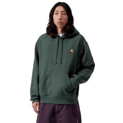 Carhartt Wip Sweat Hooded American Script Kale Green