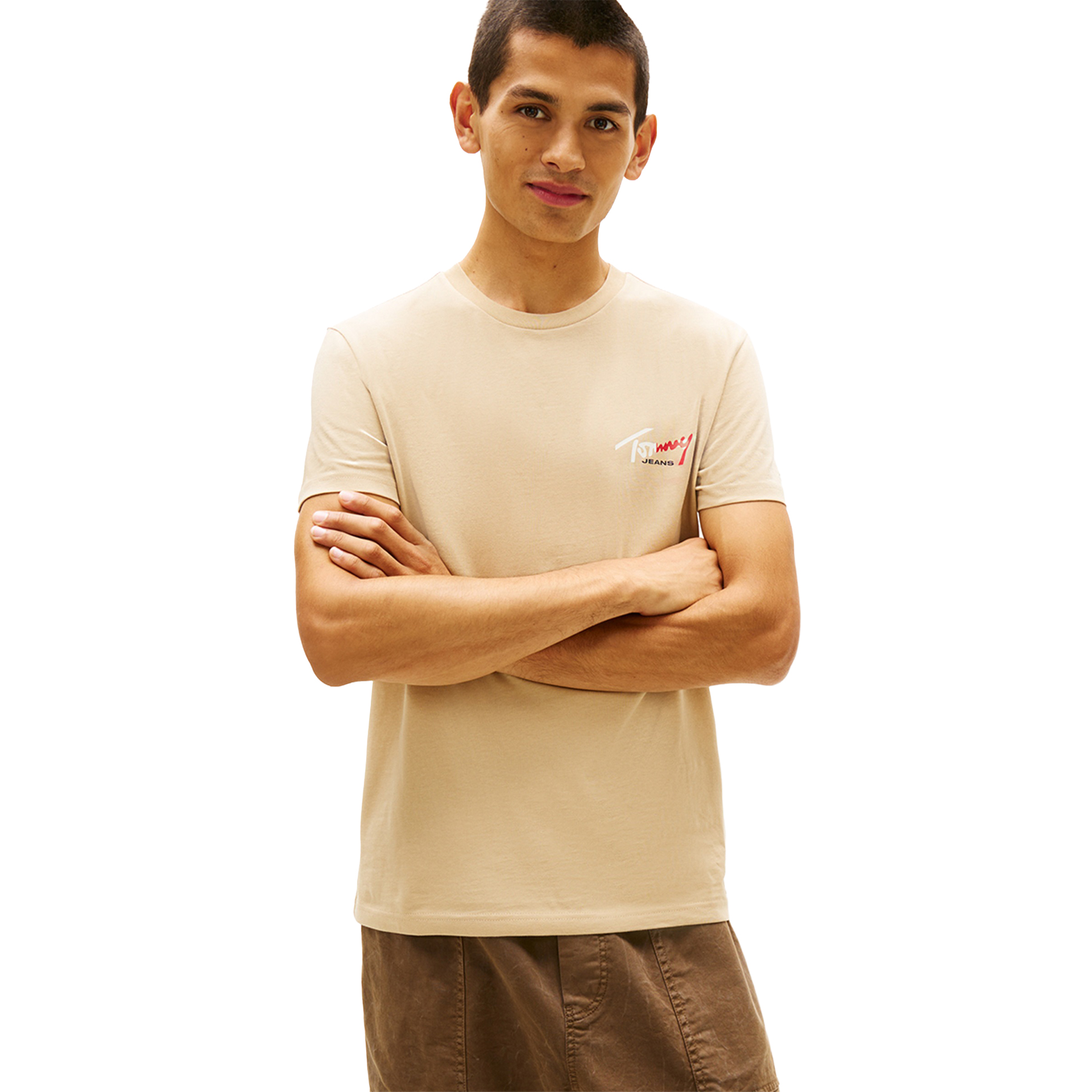 Tommy Hilfiger T-shirt Tjm Slim Sign Chesttee Ext Beige