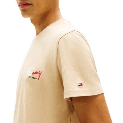 Tommy Hilfiger T-shirt Tjm Slim Sign Chesttee Ext Beige