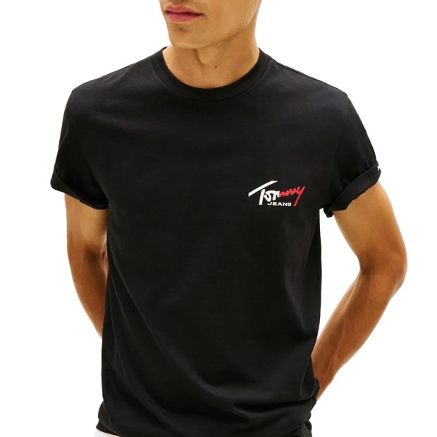 Tommy Hilfiger T-shirt Tjm Slim Sign Chesttee Ext Black