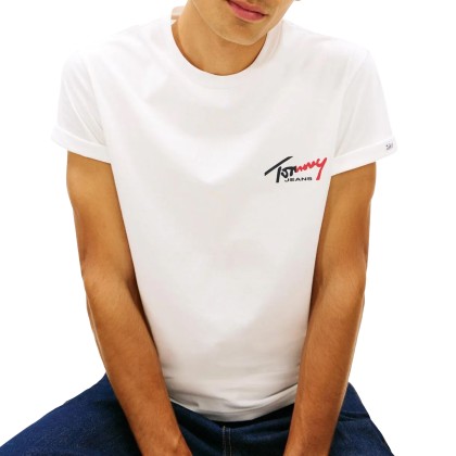 Tommy Hilfiger T-shirt Tjm Slim Sign Chesttee Ext White