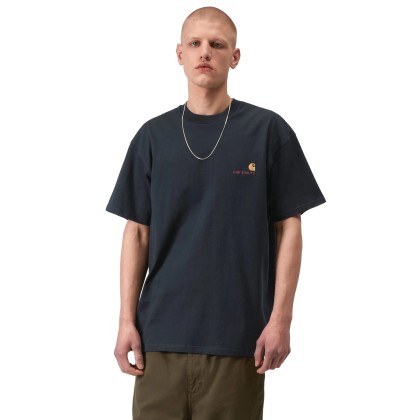 Carhartt Wip T-shirt American Script Deep Night Carhartt Wip T-shirt American Script Deep Night