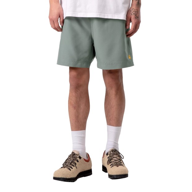 Carhartt Wip Calção De Banho Chase Velvet Green / Gold