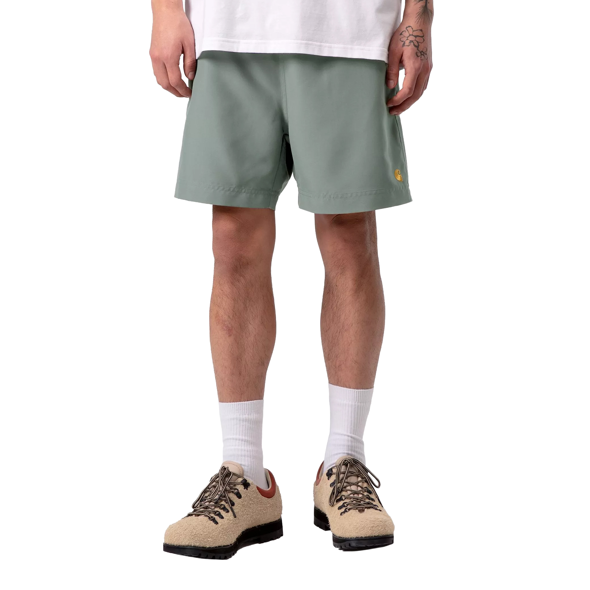 Carhartt Wip Calção De Banho Chase Velvet Green / Gold