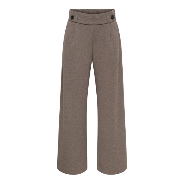JDY Calça Geggo Life New Chocolate Brown Melange Black Buttons