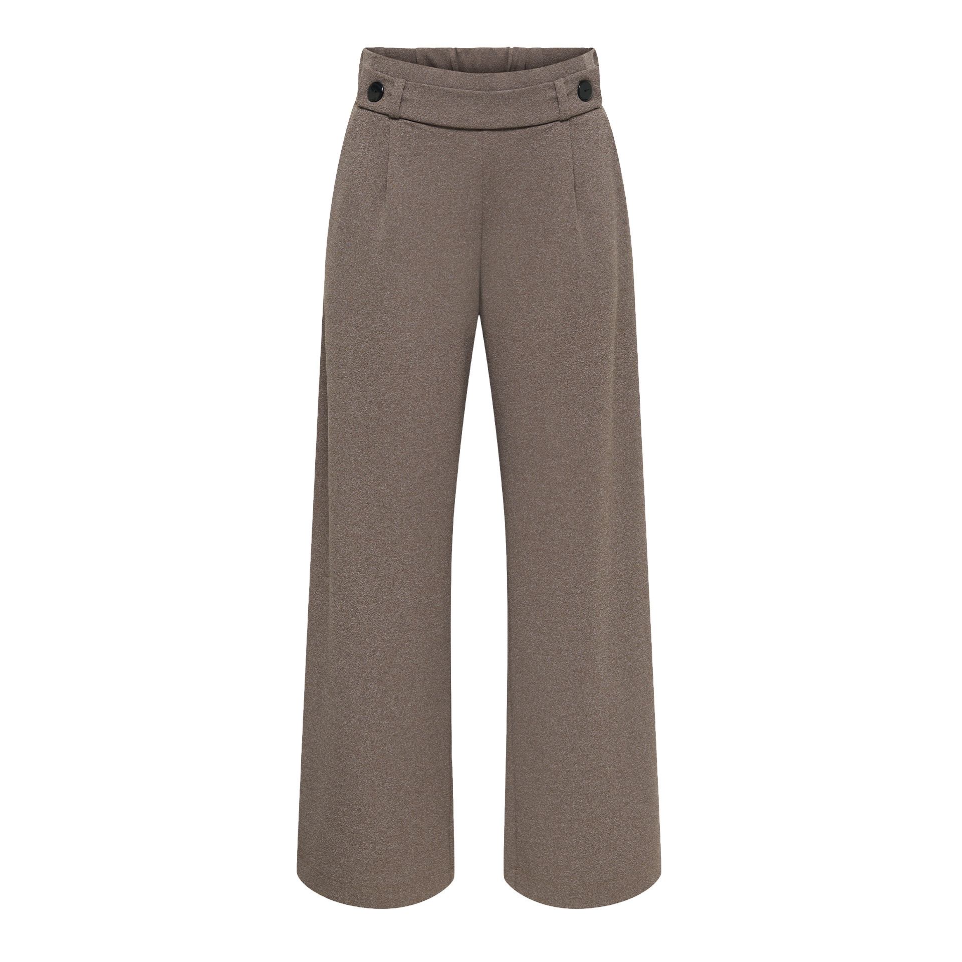 JDY Calça Geggo Life New Chocolate Brown Melange Black Buttons