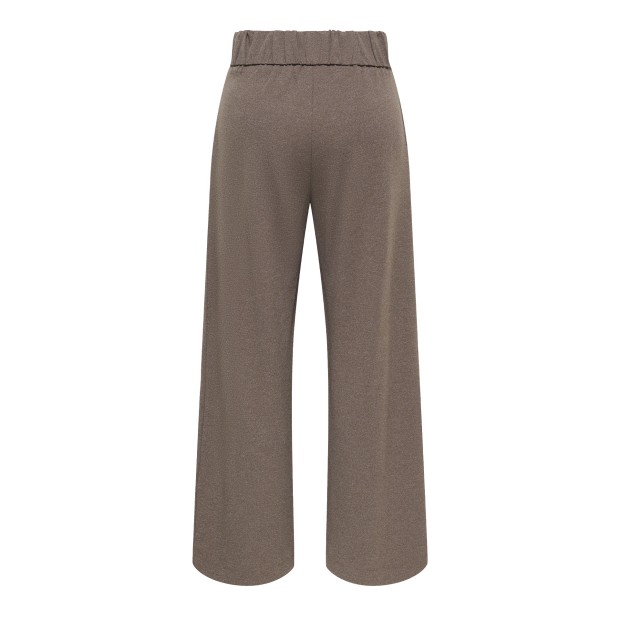 JDY Calça Geggo Life New Chocolate Brown Melange Black Buttons