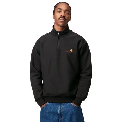 Carhartt Wip Sweat Half Zip American Script Black