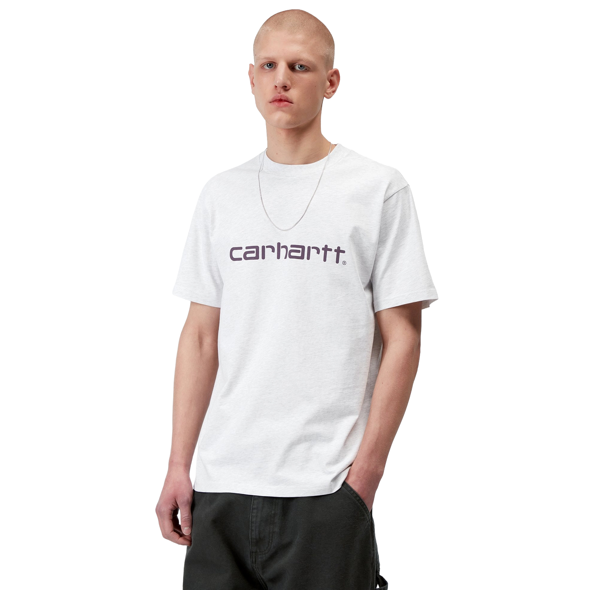 Carhartt Wip T-shirt Script Ash Heather / Cozy Purple