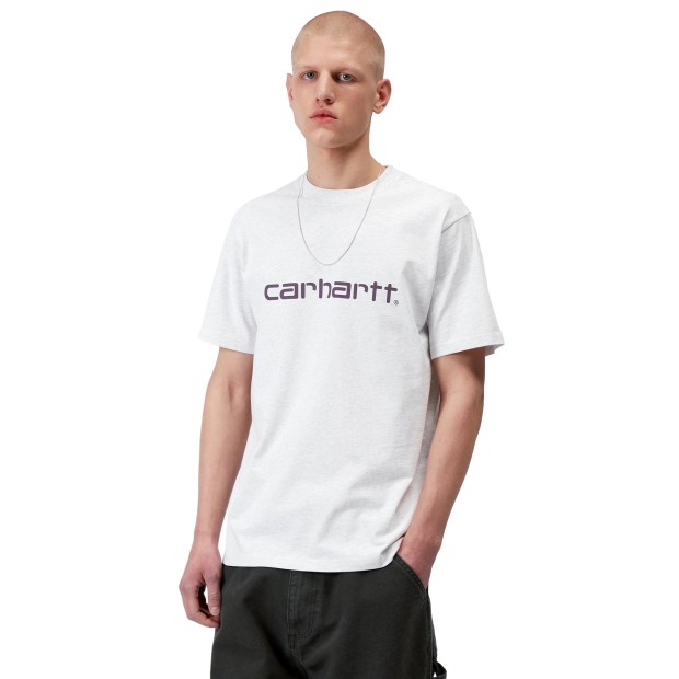 Carhartt Wip T-shirt Script Ash Heather / Cozy Purple
