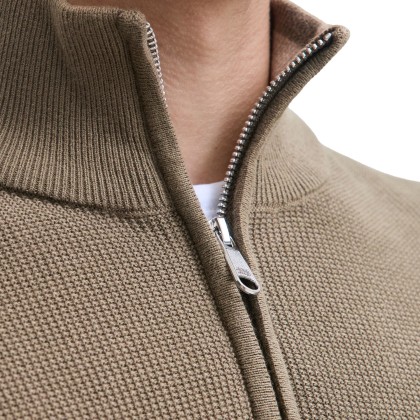 Jack & Jones Camisola Jprblurex Knit Half Zip Ln Stone Gray